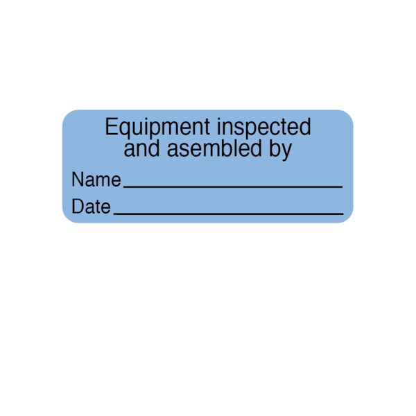 Nevs Equipment inspected and assembled by" 7/8" x 2-1/4" Blue w/Black CS-15893 - main